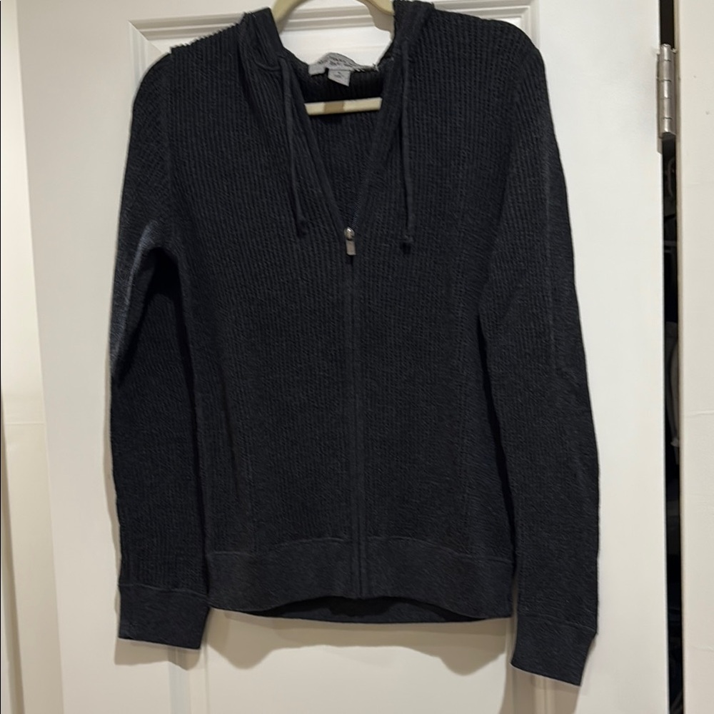 Michael Kors Charcoal Textured Zip-Up Hoodie